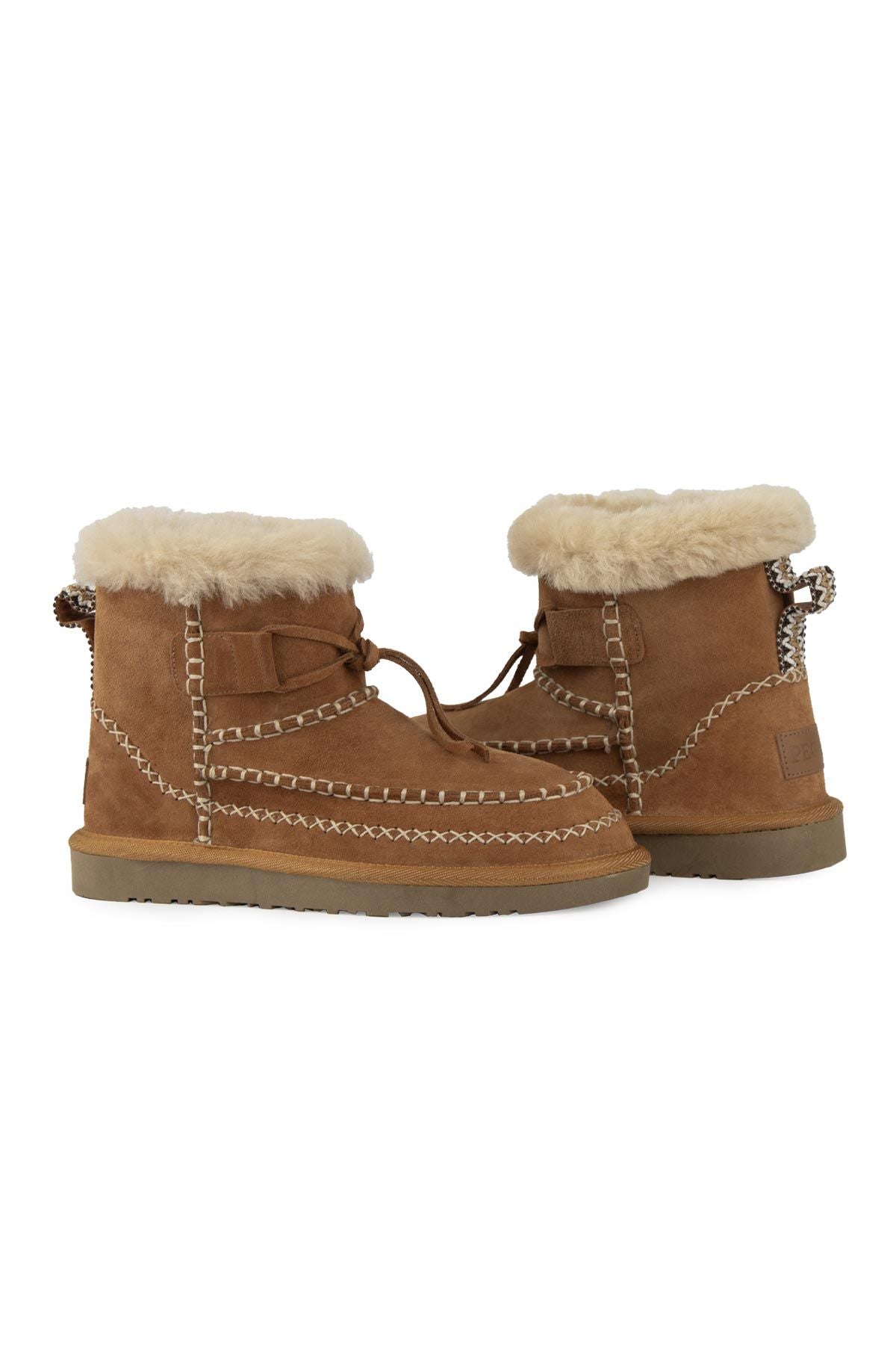 Pegia Women's Sheepskin Boots 191158  - Chestnut