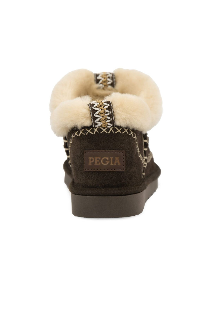 Pegia Women’s Genuine Sheepskin Boots 191160  - Choco