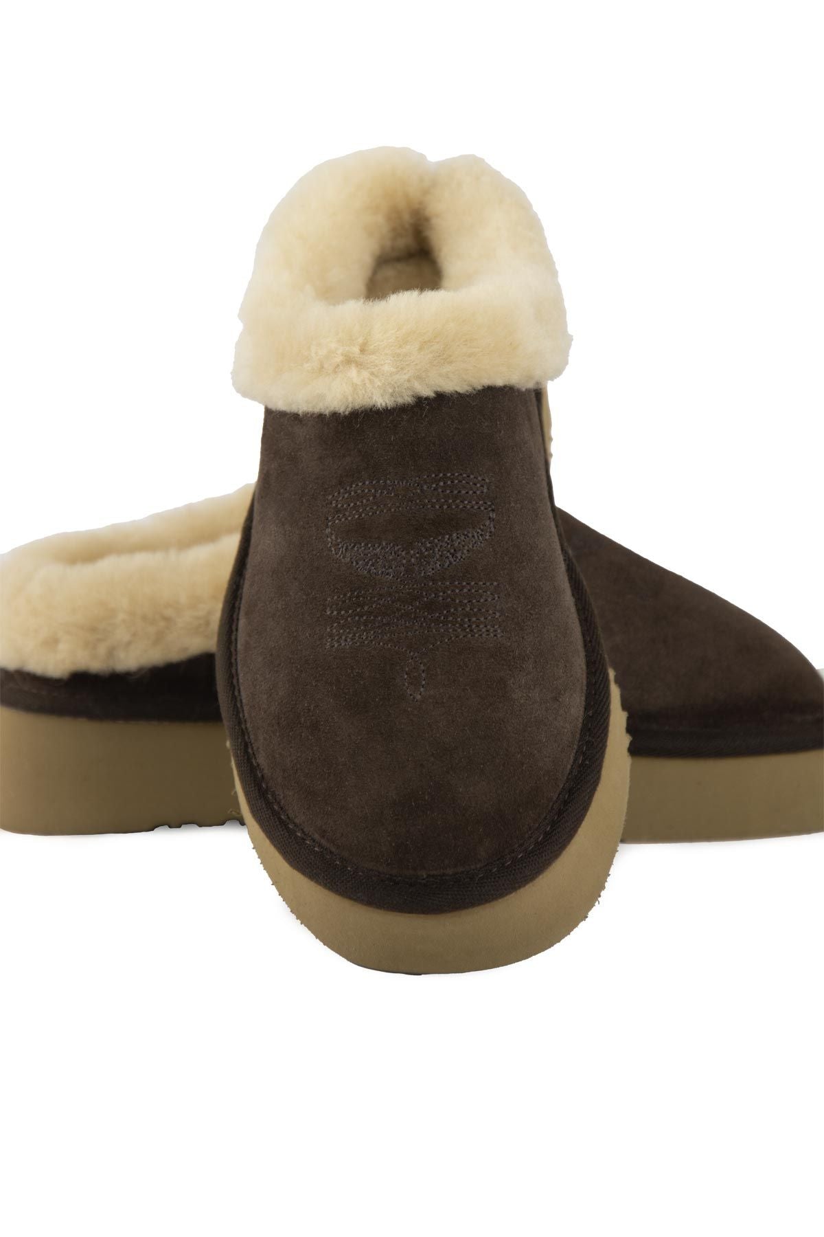 Pegia Women’s Sheepskin Slippers 191157  - Choco
