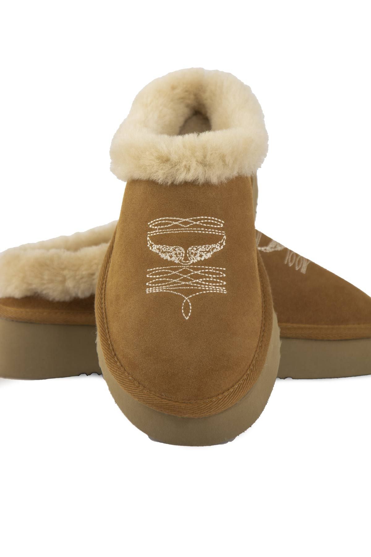Pegia Women’s Sheepskin Slippers 191157  - Chestnut
