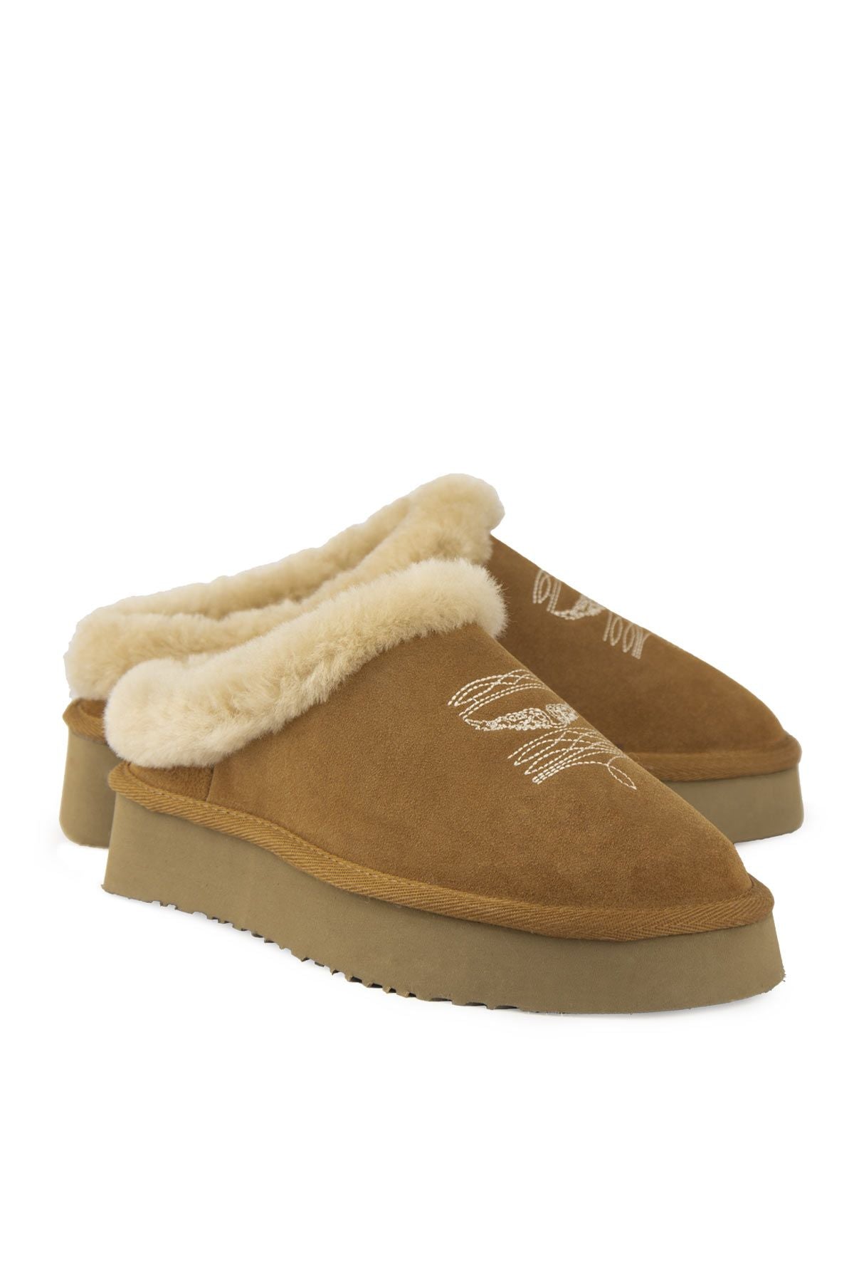 Pegia Women’s Sheepskin Slippers 191157  - Chestnut