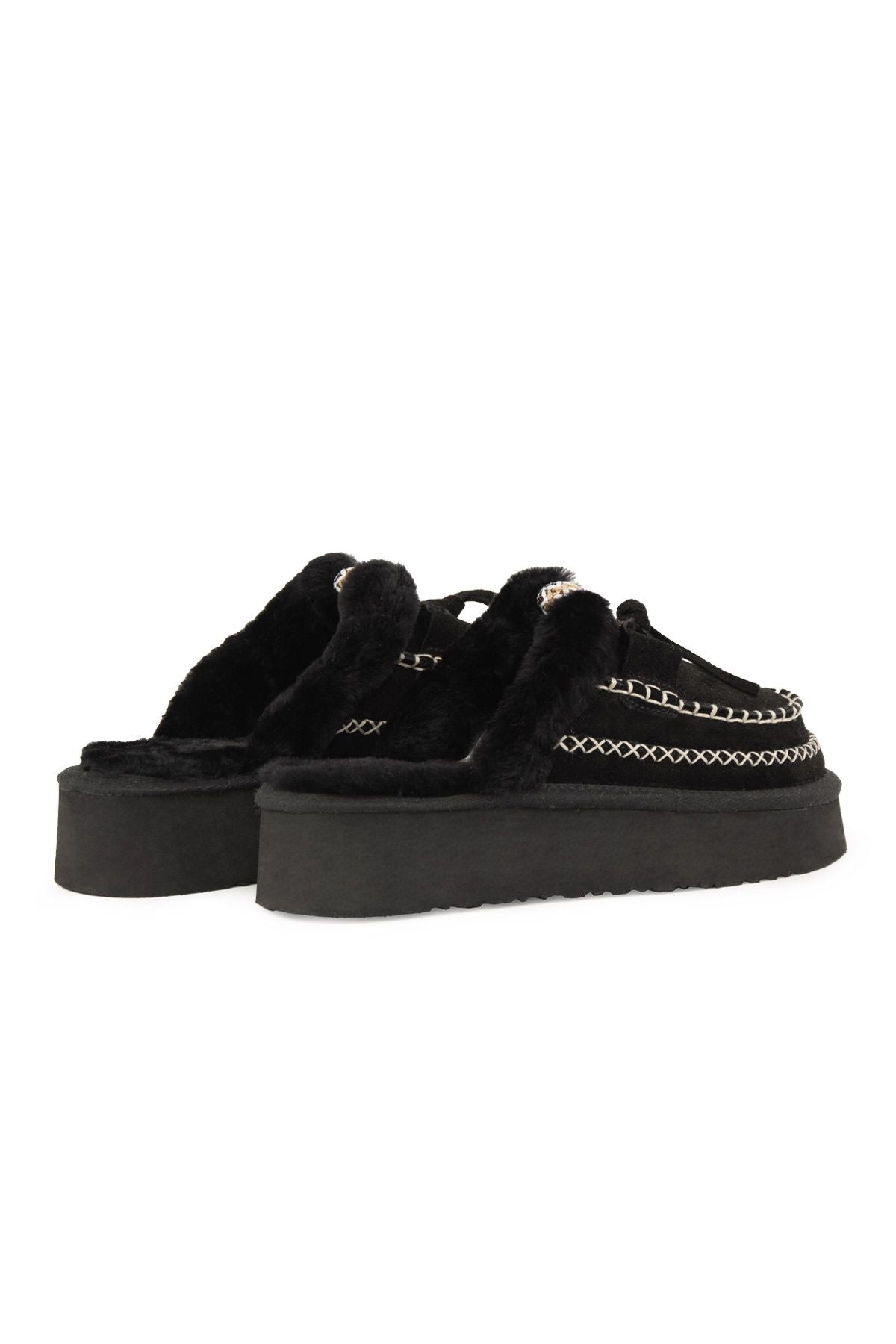 Pegia Women’s Genuine Sheepskin Slippers 191161  - Black