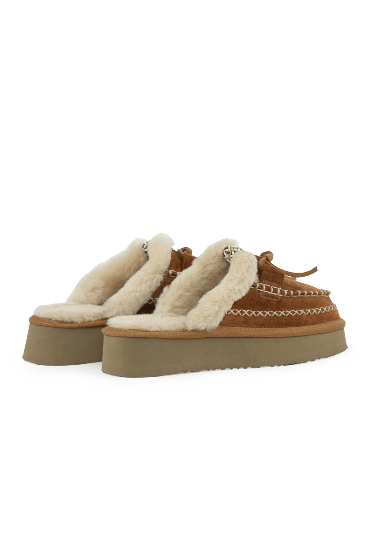 Pegia Women’s Genuine Sheepskin Slippers 191161  - Chestnut