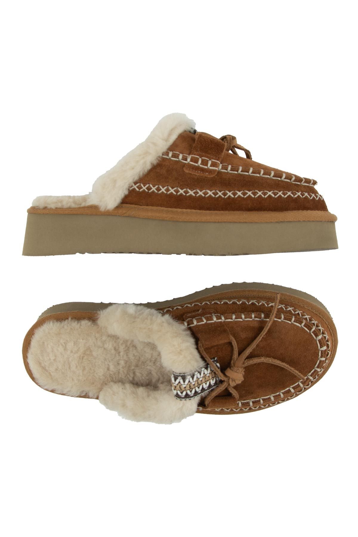 Pegia Women’s Genuine Sheepskin Slippers 191161  - Chestnut