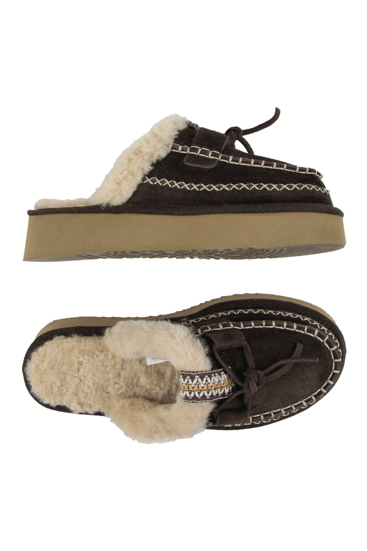 Pegia Women’s Genuine Sheepskin Slippers 191161  - Choco