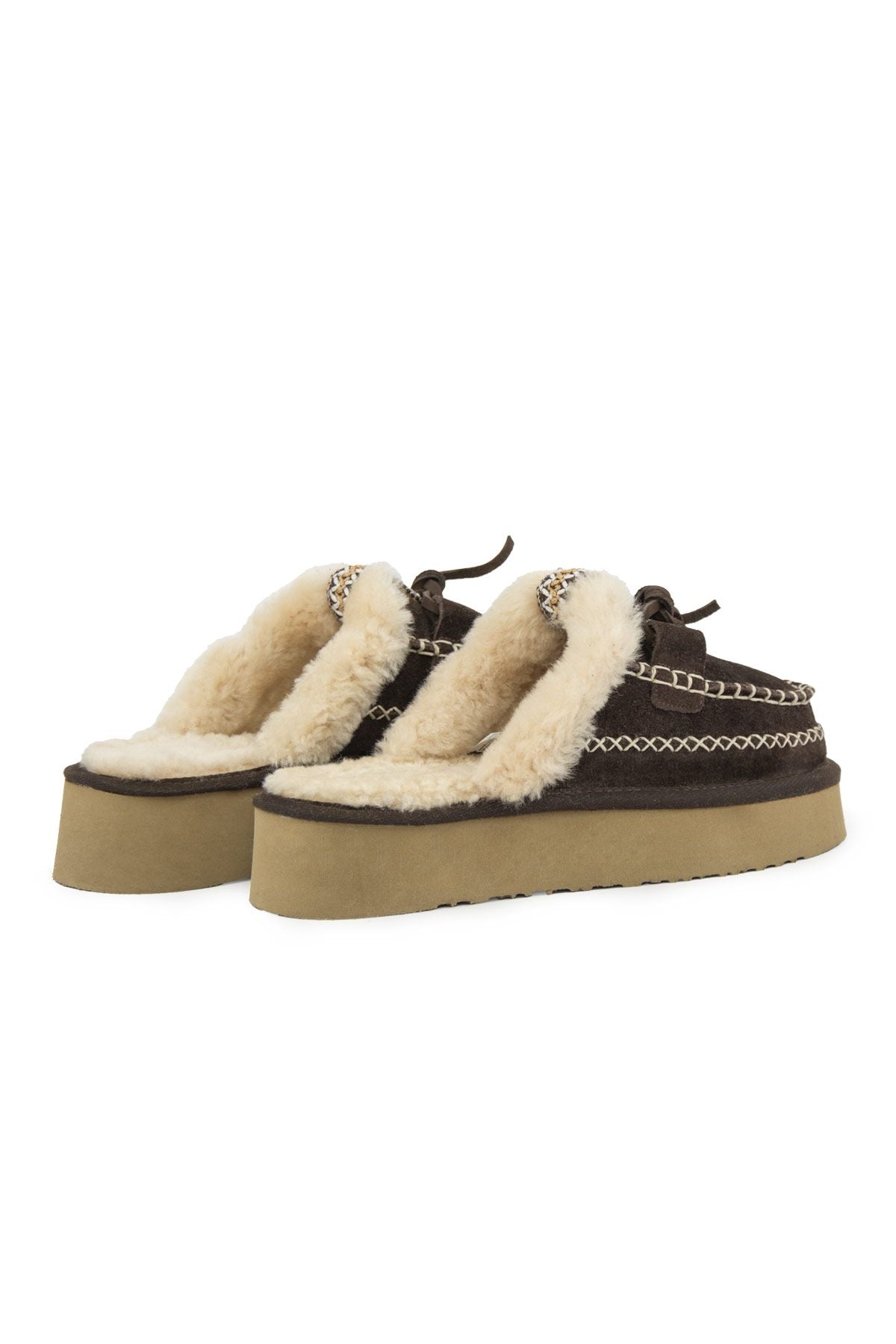 Pegia Women’s Genuine Sheepskin Slippers 191161  - Choco