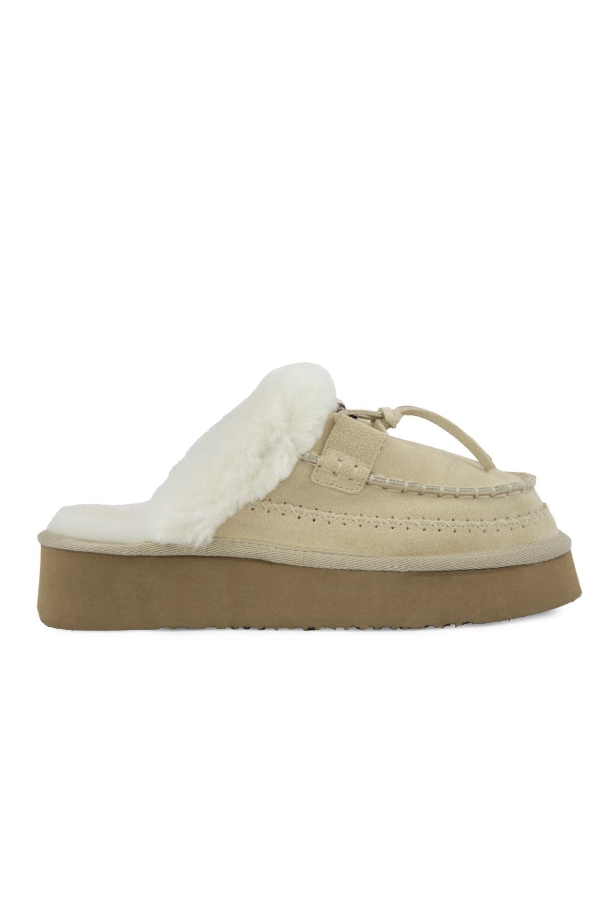 Pegia Women’s Genuine Sheepskin Slippers 191161  - Beige