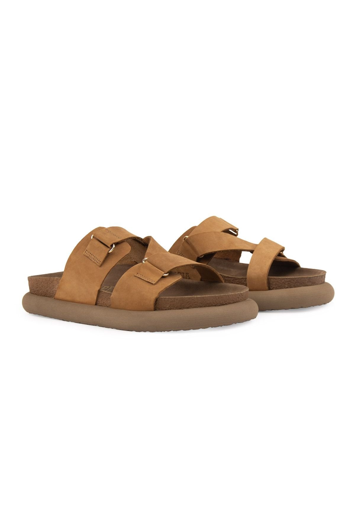 Pegia Women's Genuine Nubuck Slippers 215544  - Chestnut