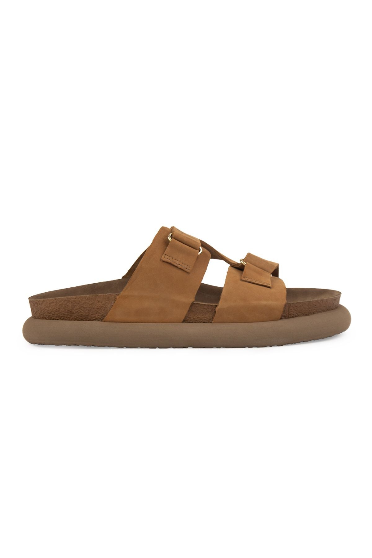 Pegia Women's Genuine Nubuck Slippers 215544  - Chestnut