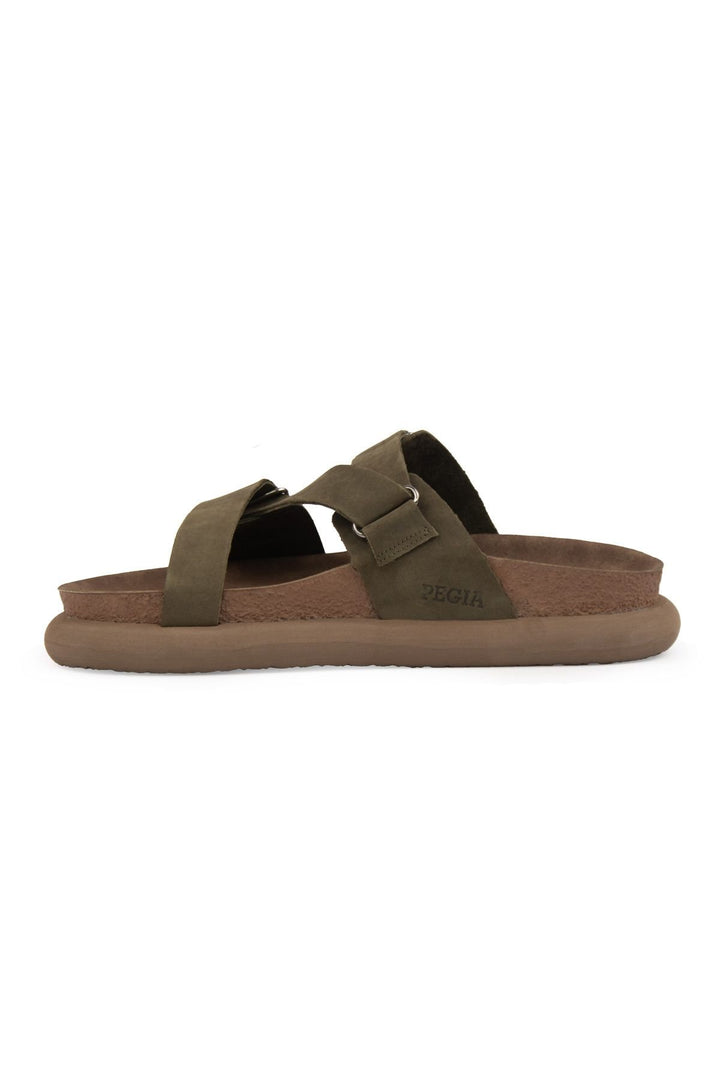Pegia Women's Genuine Nubuck Slippers 215544  - Khaki