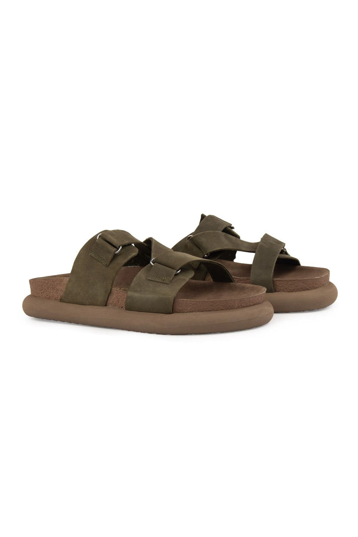 Pegia Women's Genuine Nubuck Slippers 215544  - Khaki