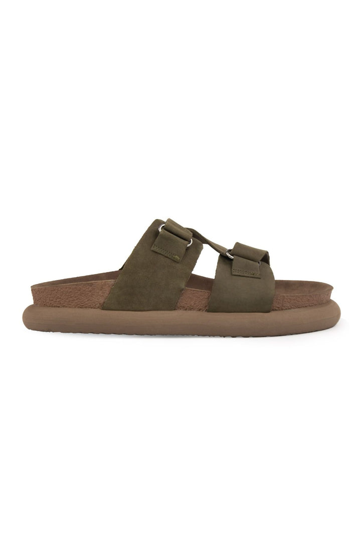 Pegia Women's Genuine Nubuck Slippers 215544  - Khaki