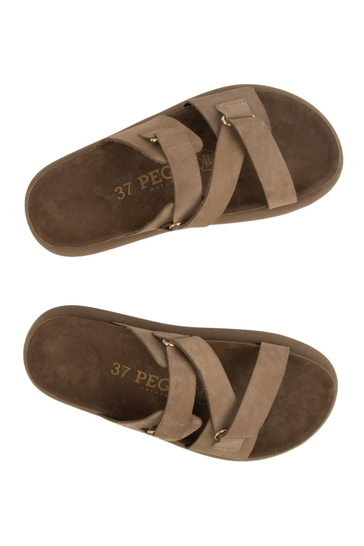 Pegia Women's Genuine Nubuck Slippers 215544  - Latte