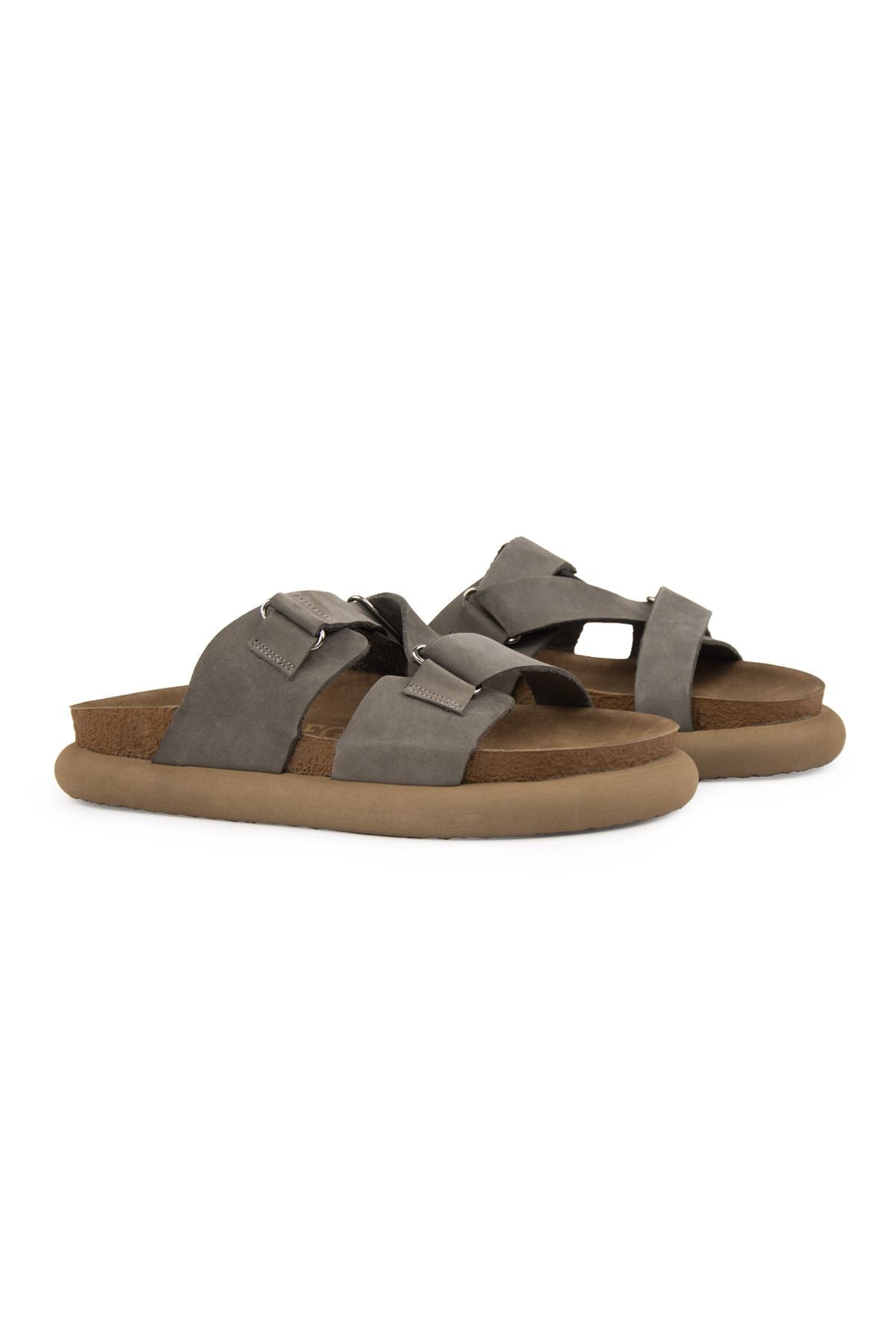 Pegia Women's Genuine Nubuck Slippers 215544  - Grey