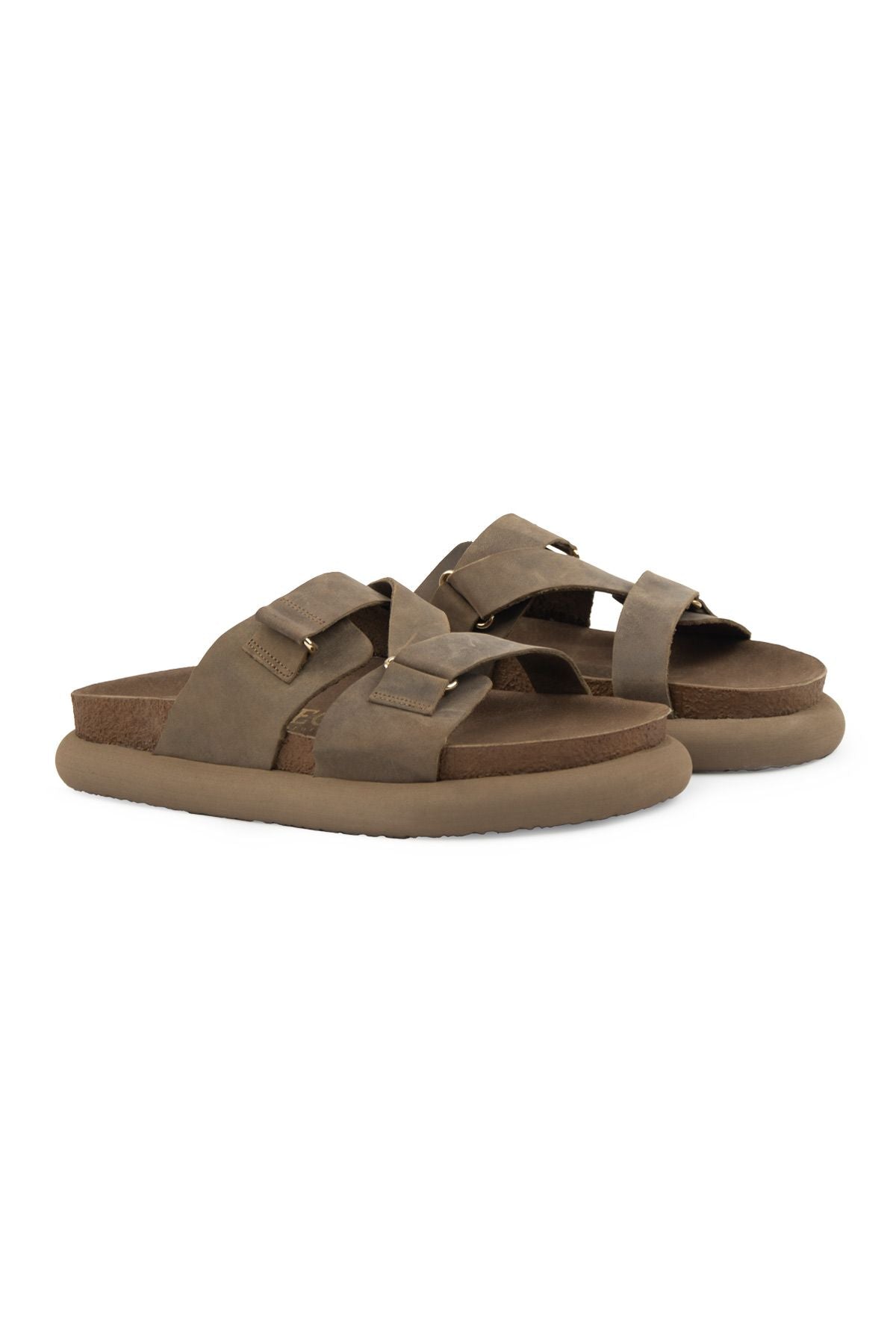 Pegia Women's Genuine Nubuck Slippers 215544  - Stone