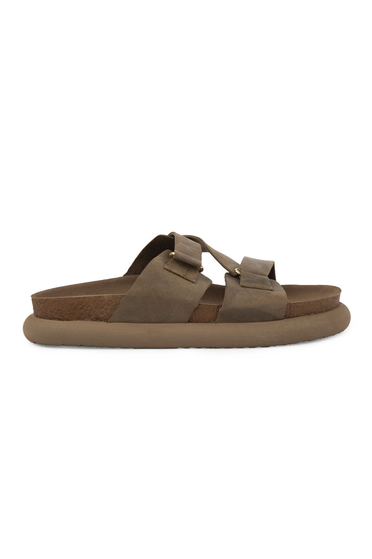 Pegia Women's Genuine Nubuck Slippers 215544  - Stone
