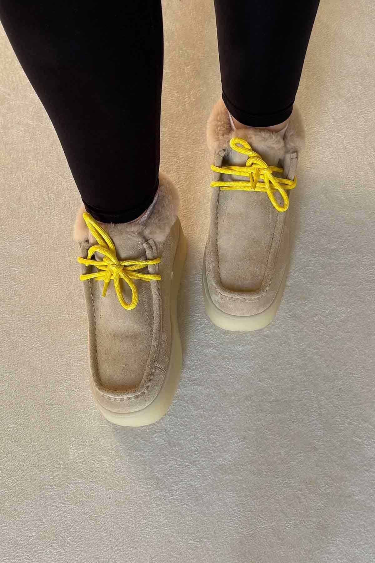 Pegia Women’s Genuine Suede Boots 191357  - Beige