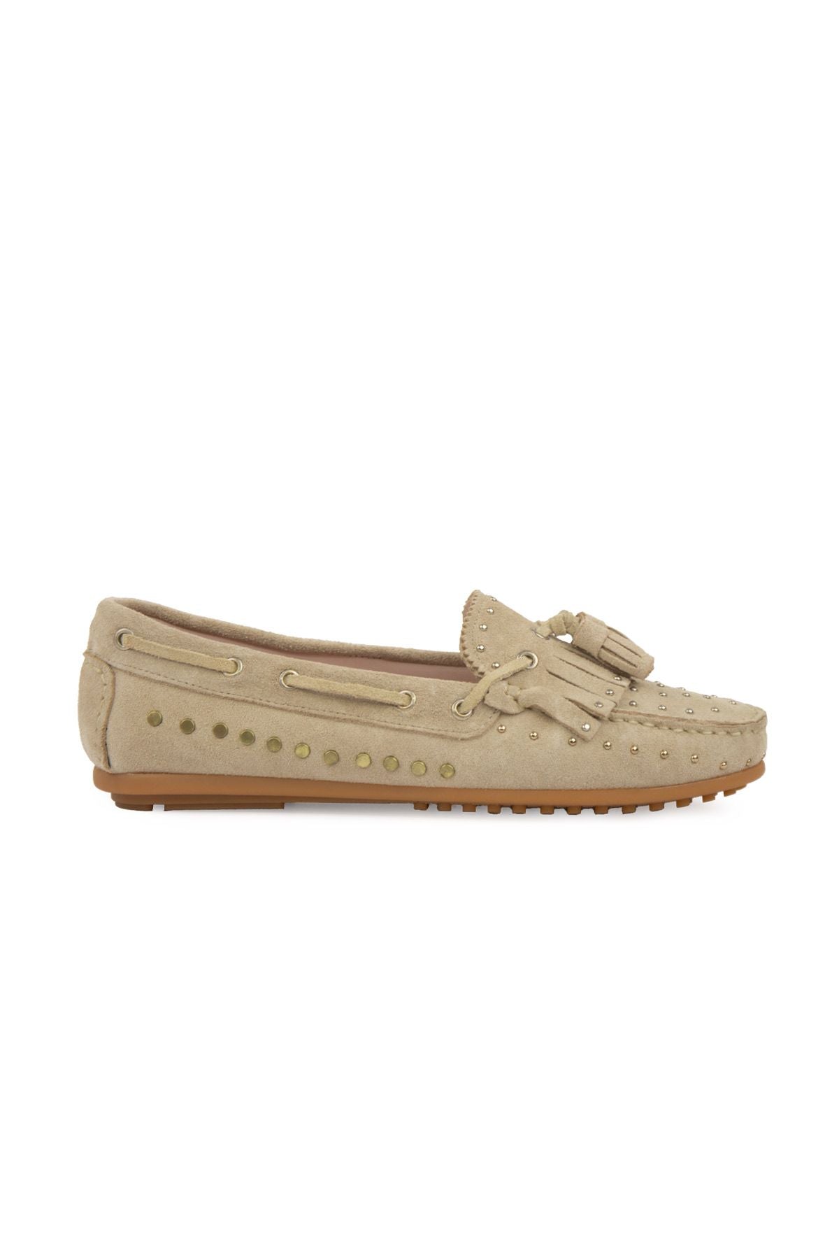 Pegia Women's Genuine Suede Loafers 700915  - Beige