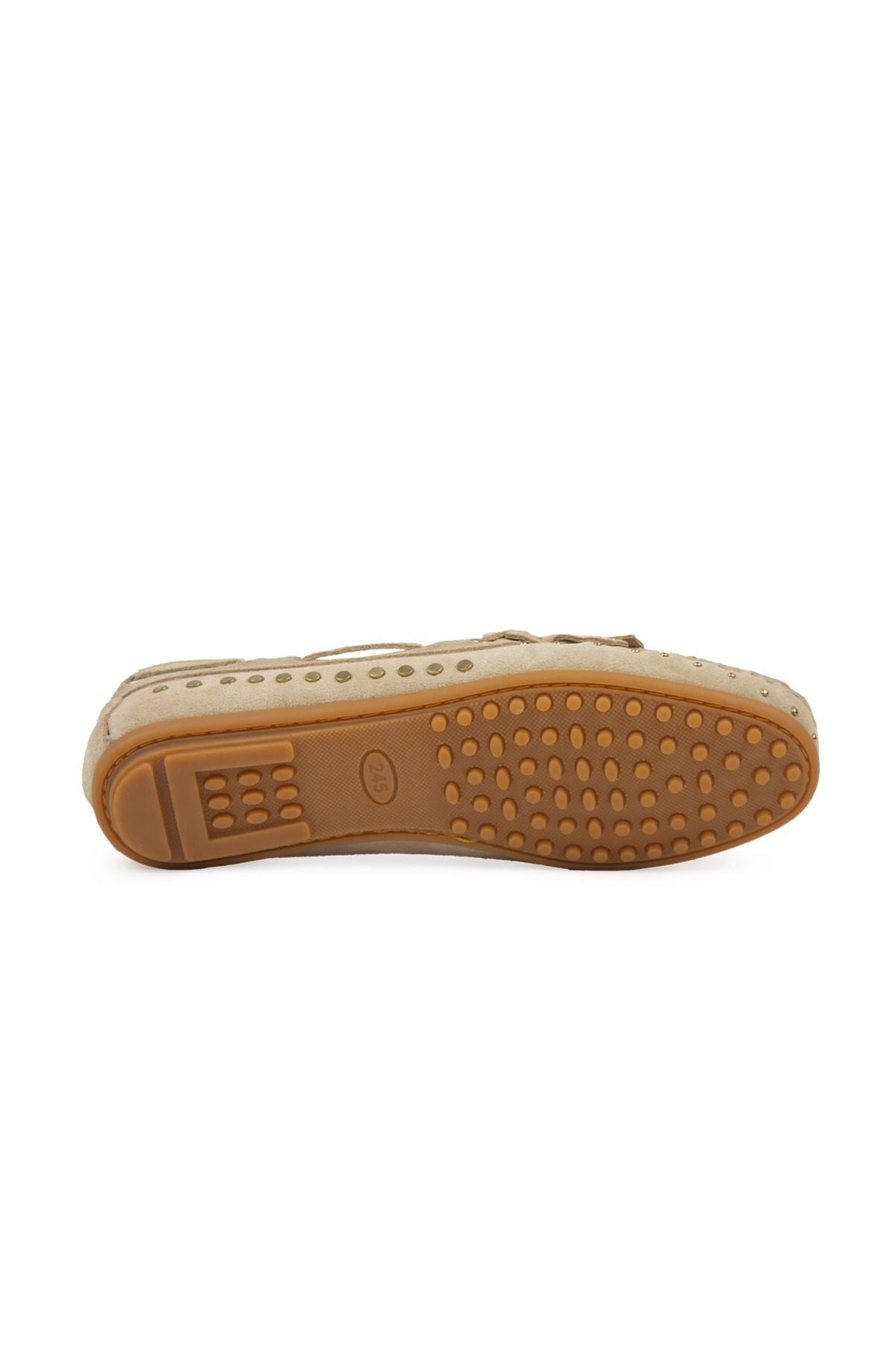Pegia Women's Genuine Suede Loafers 700915  - Beige