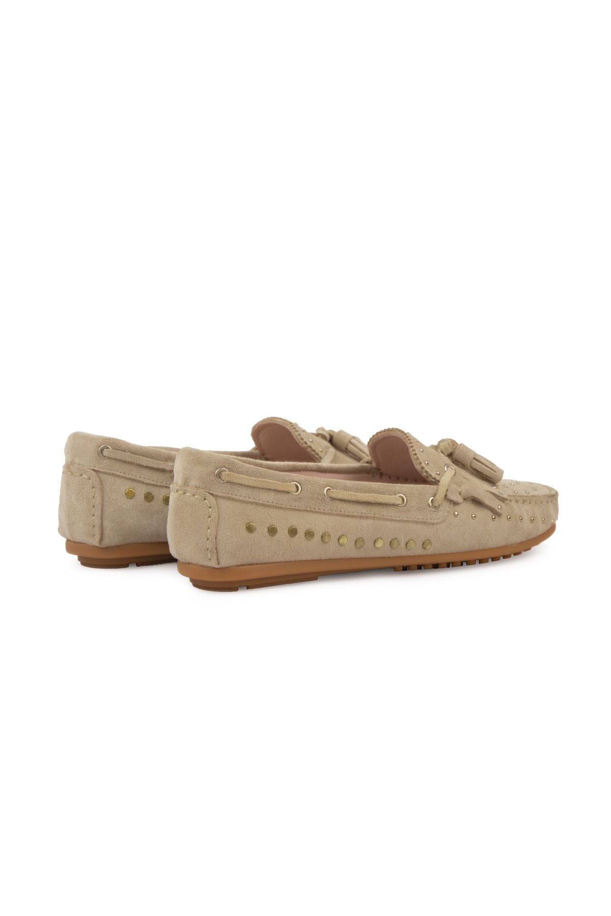 Pegia Women's Genuine Suede Loafers 700915  - Beige