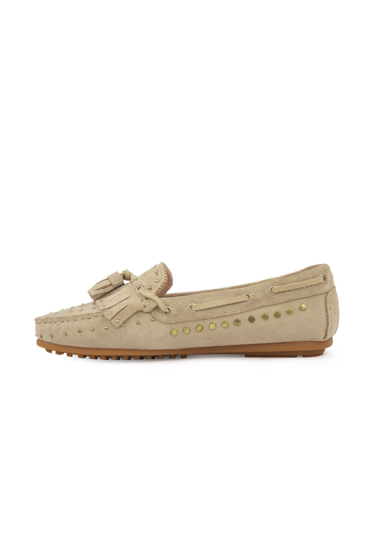 Pegia Women's Genuine Suede Loafers 700915  - Beige