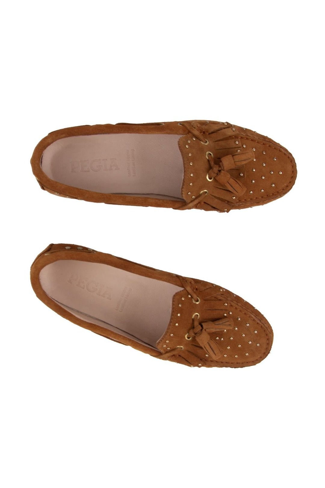 Pegia Women's Genuine Suede Loafers 700915  - Chestnut