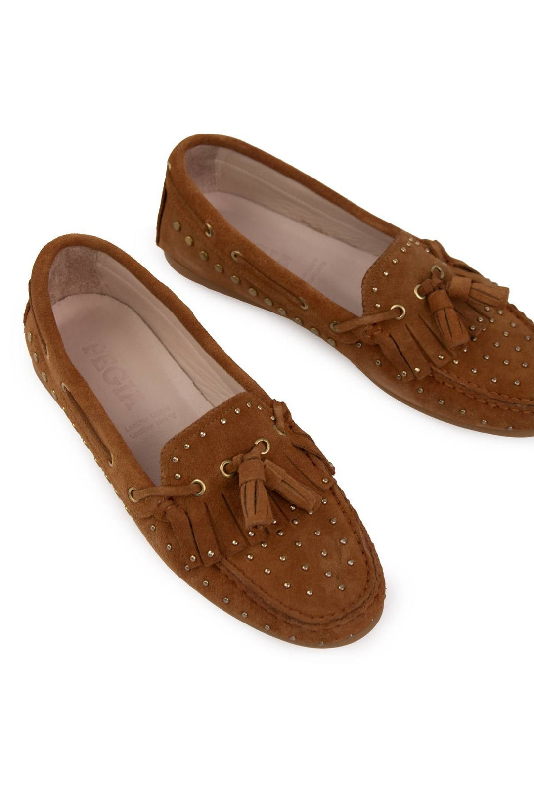 Pegia Women's Genuine Suede Loafers 700915  - Chestnut