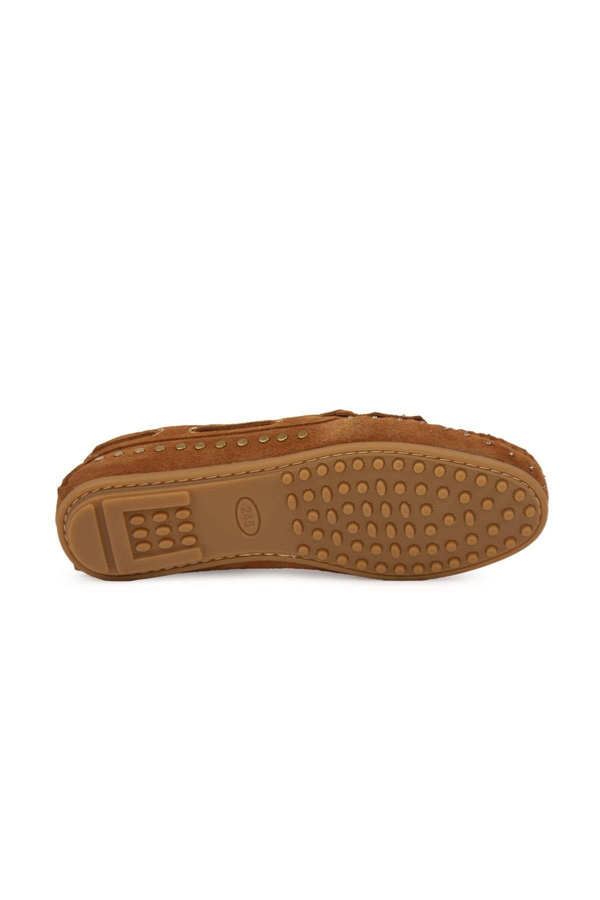 Pegia Women's Genuine Suede Loafers 700915  - Chestnut
