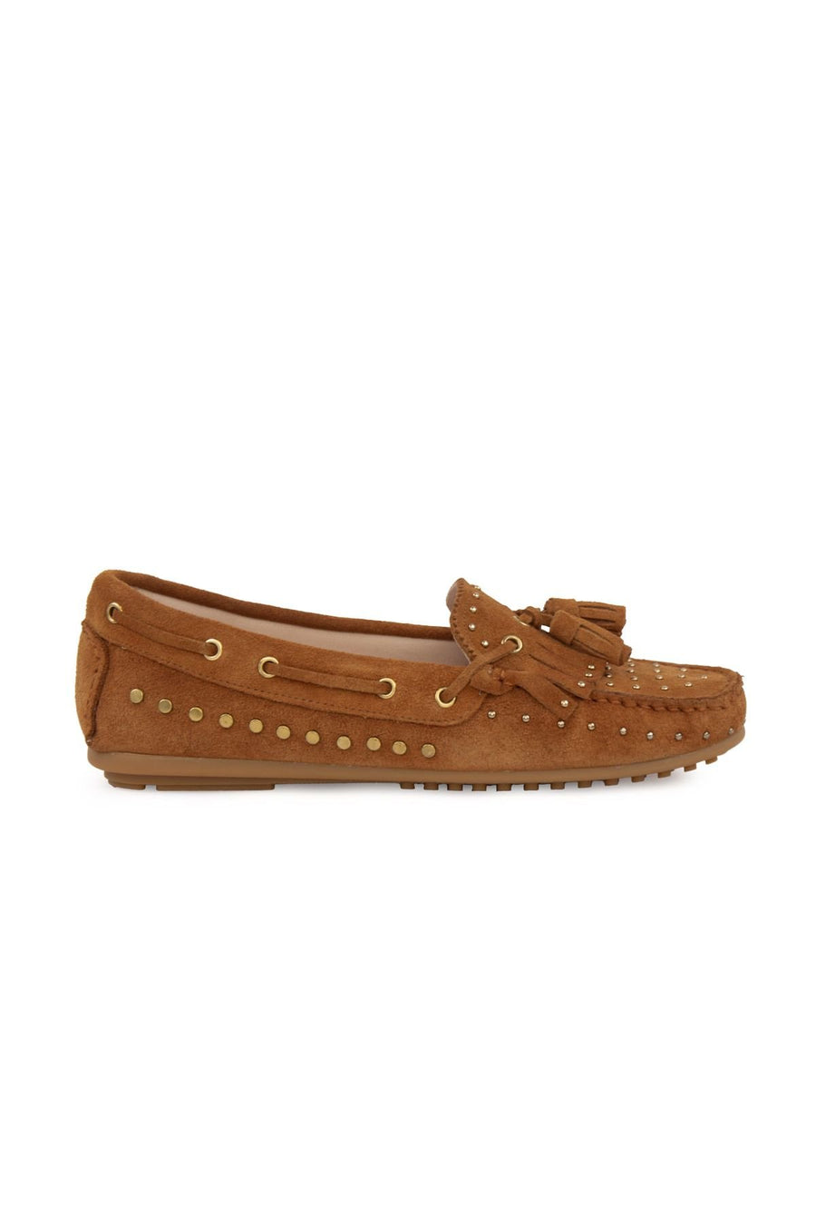 Pegia Women's Genuine Suede Loafers 700915  - Chestnut