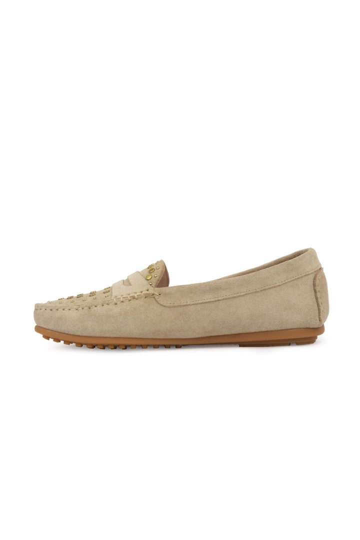 Pegia Women's Genuine Suede Loafers 700916  - Beige