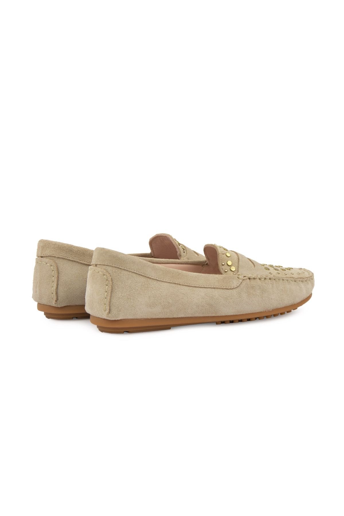 Pegia Women's Genuine Suede Loafers 700916  - Beige