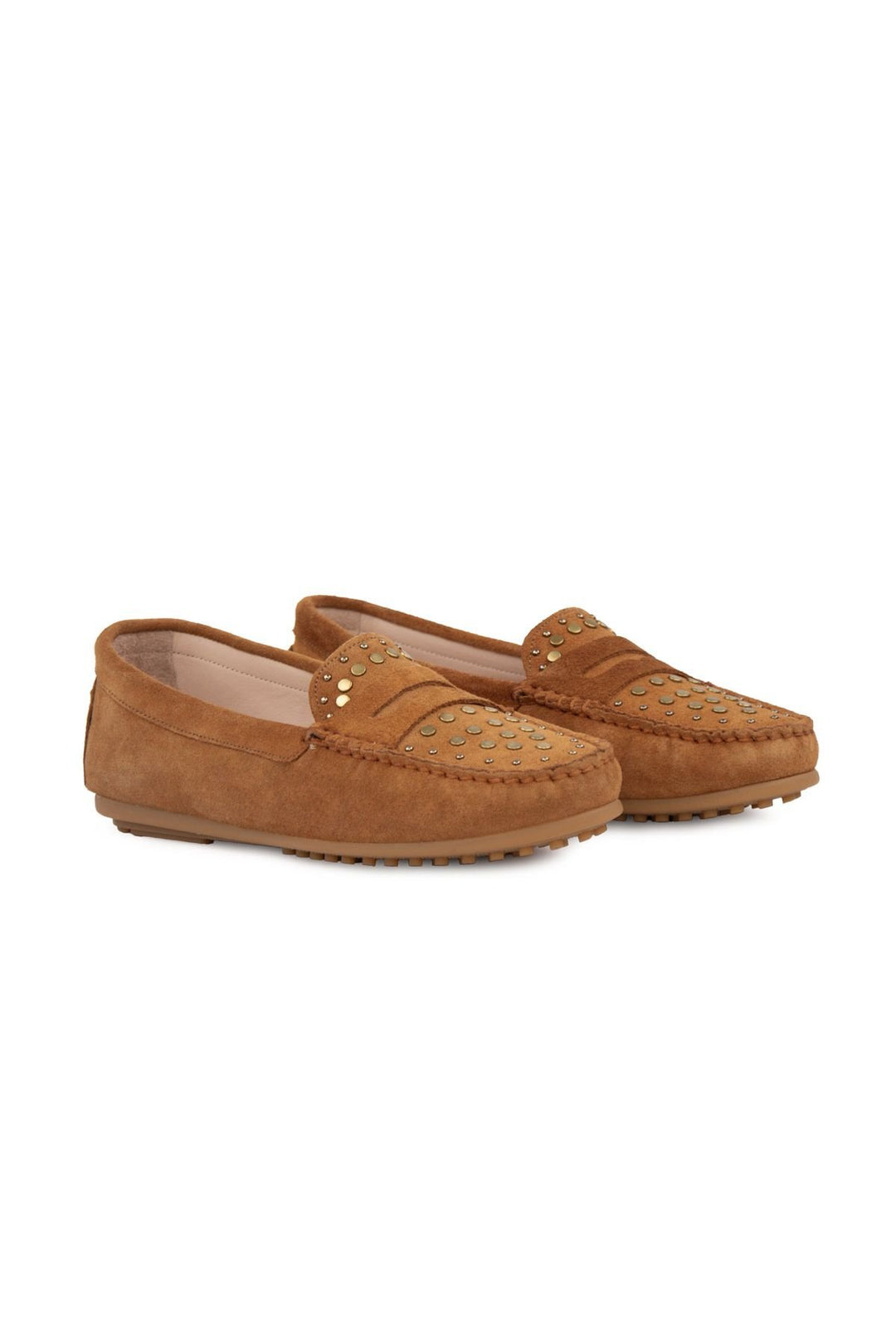 Pegia Women's Genuine Suede Loafers 700916  - Chestnut