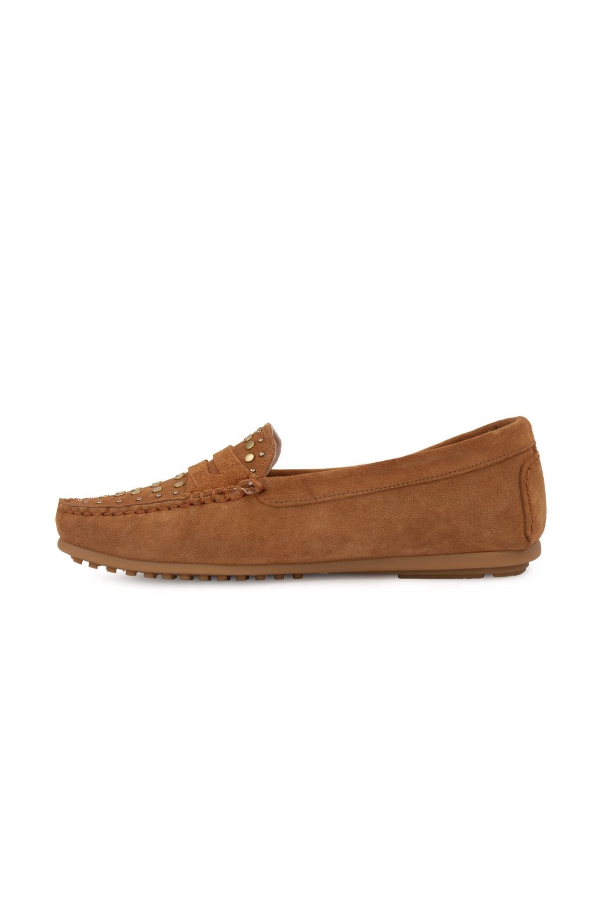 Pegia Women's Genuine Suede Loafers 700916  - Chestnut
