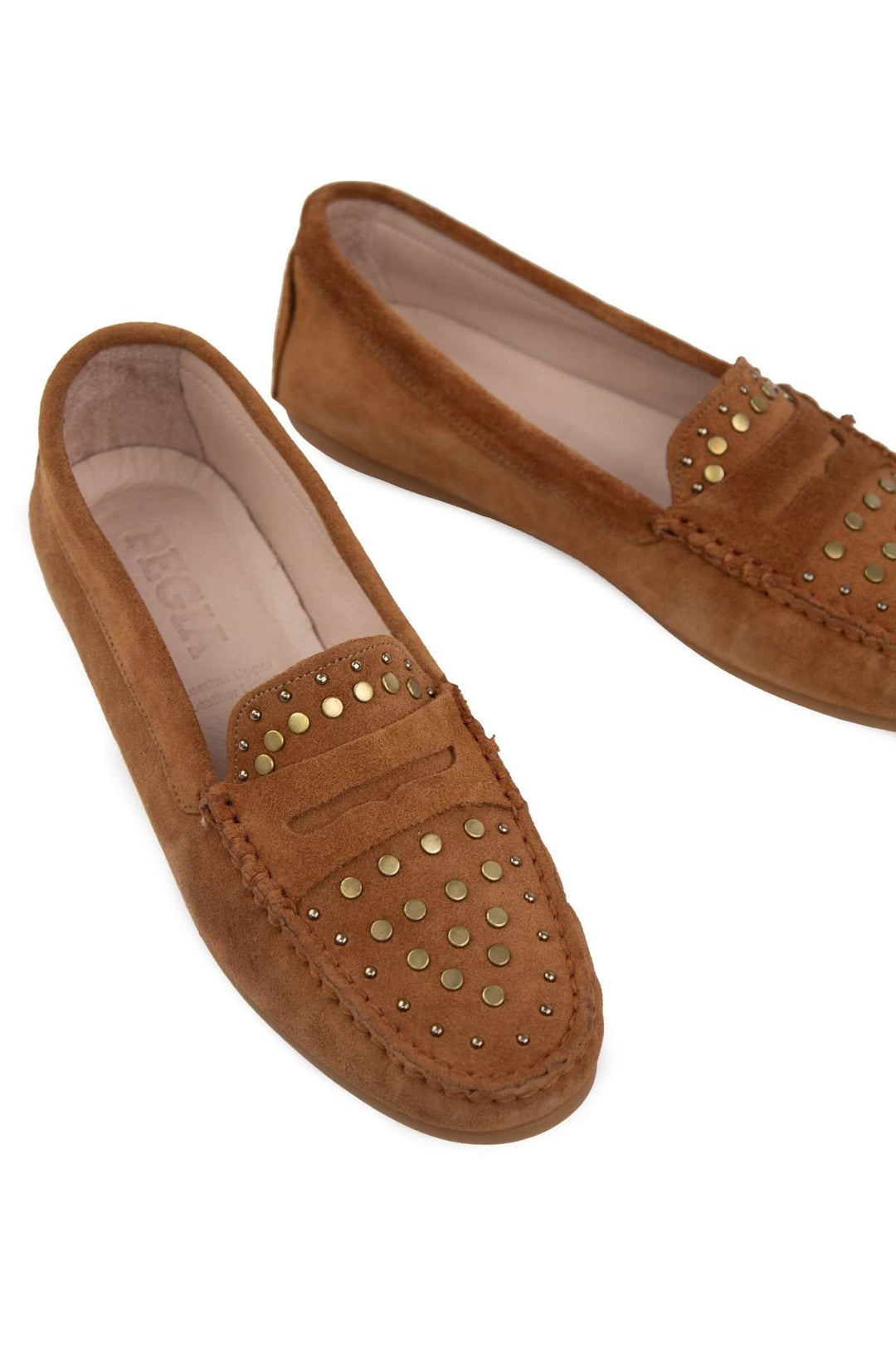 Pegia Women's Genuine Suede Loafers 700916  - Chestnut