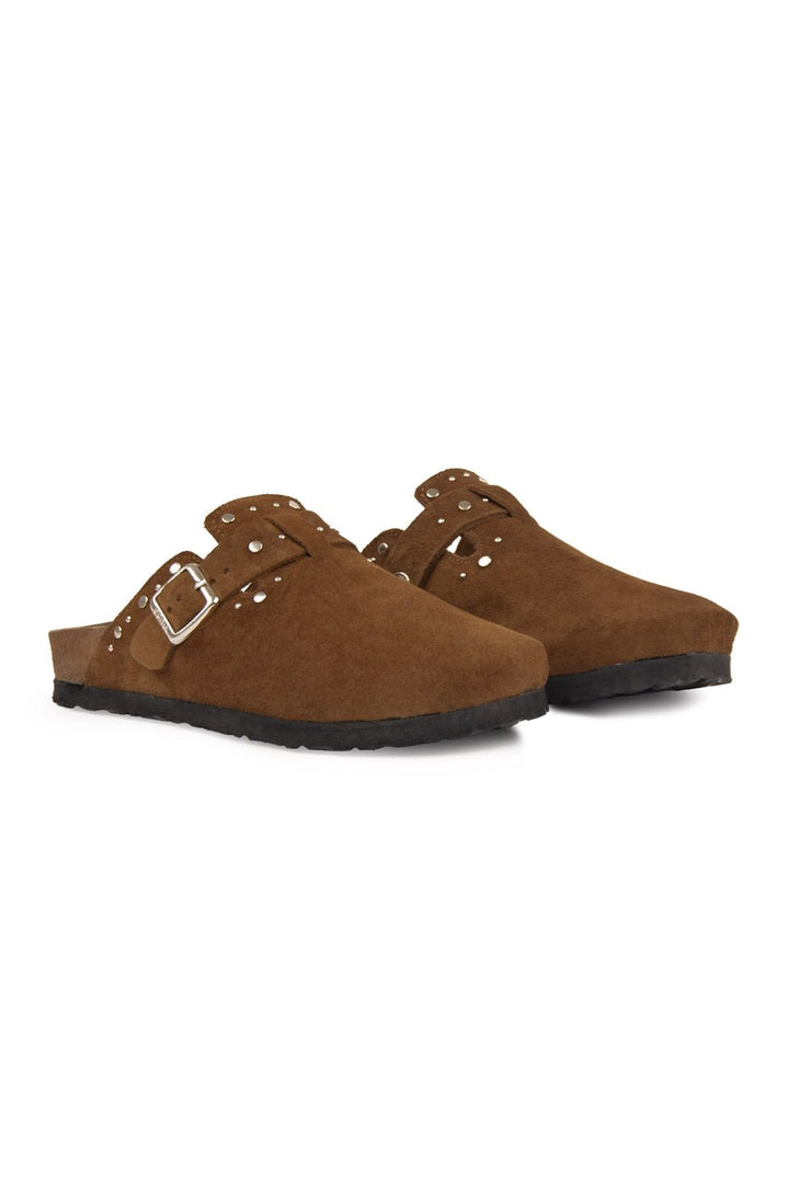 Pegia Women's Genuine Suede Clogs 215542  - Choco