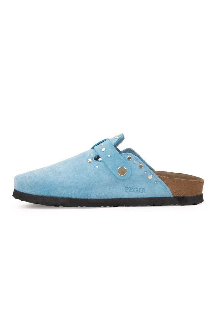 Pegia Women's Genuine Suede Clogs 215542  - Blue