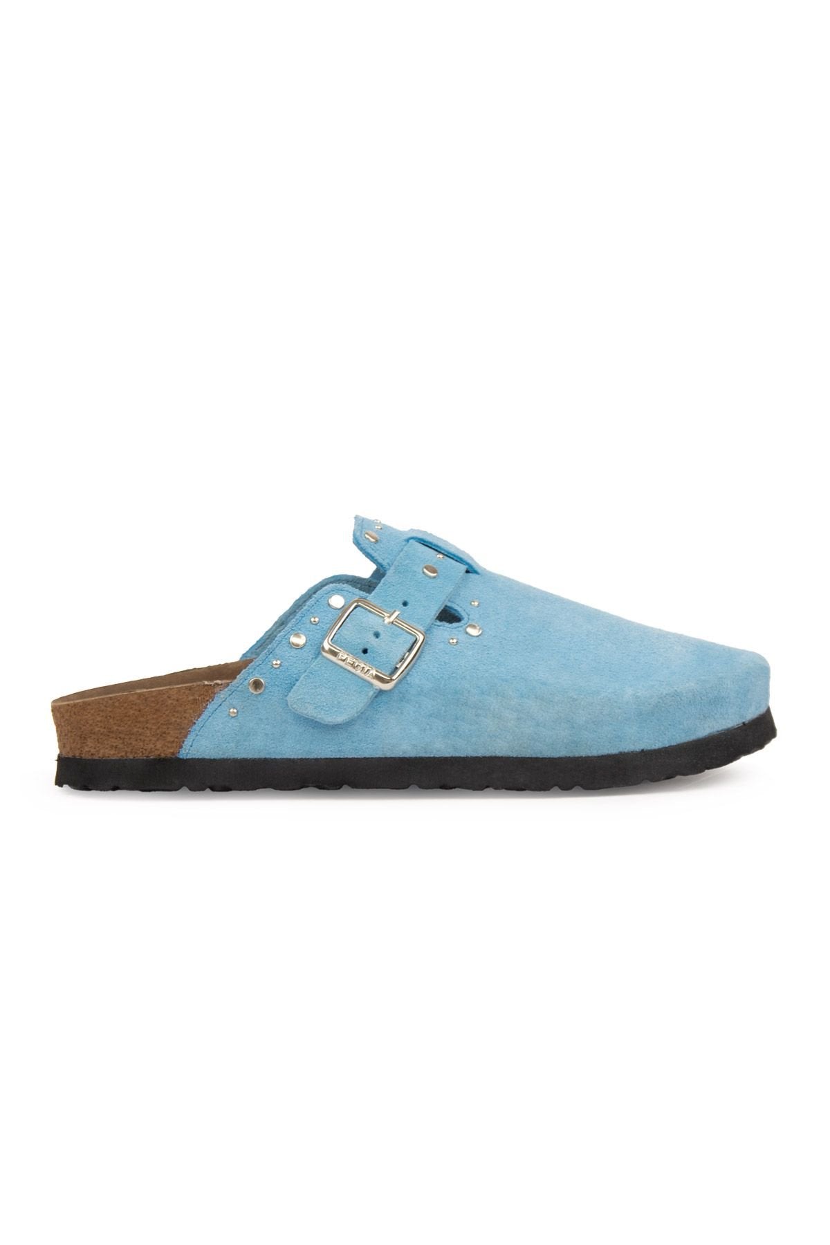 Pegia Women's Genuine Suede Clogs 215542  - Blue