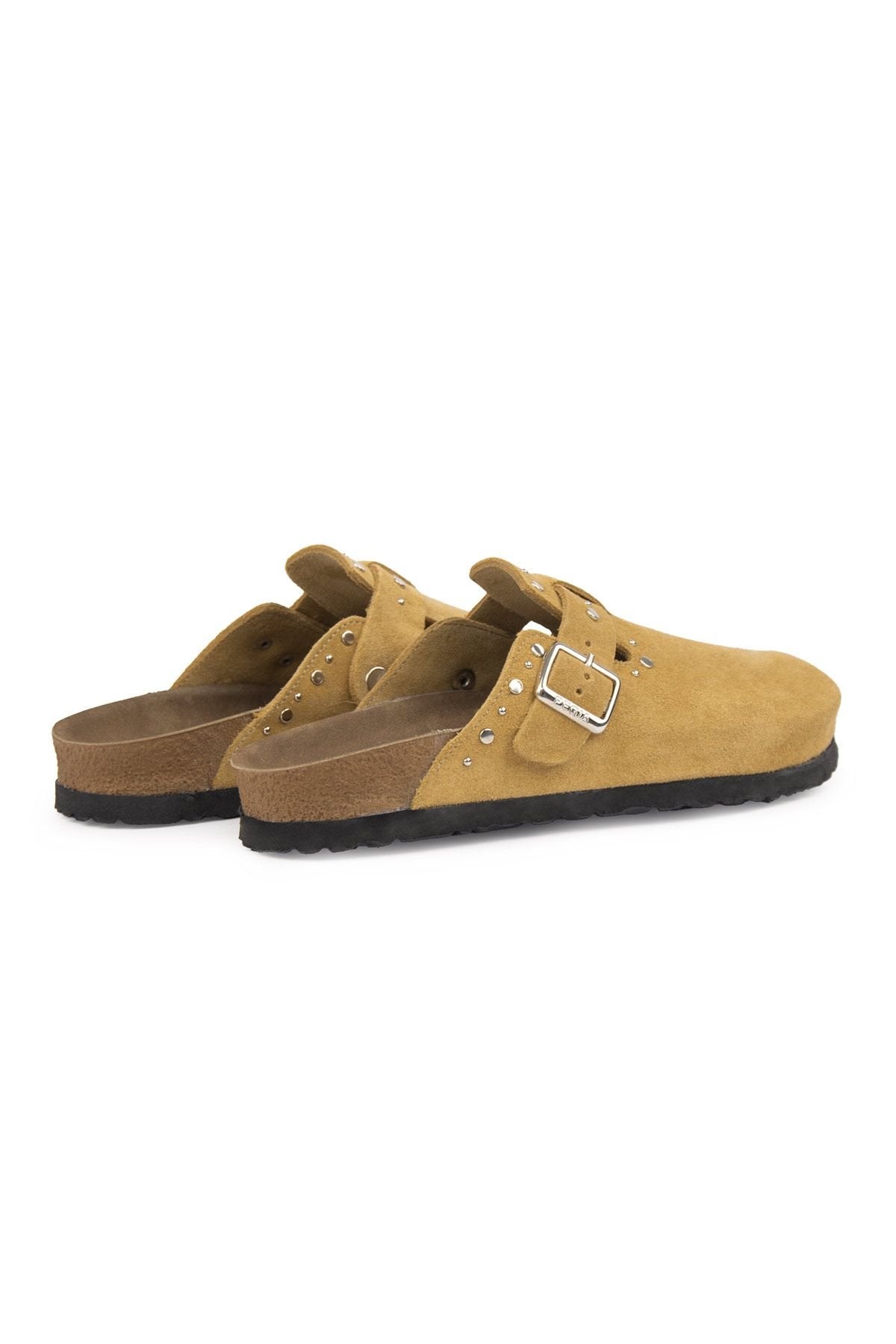 Pegia Women's Genuine Suede Clogs 215542  - Mustard