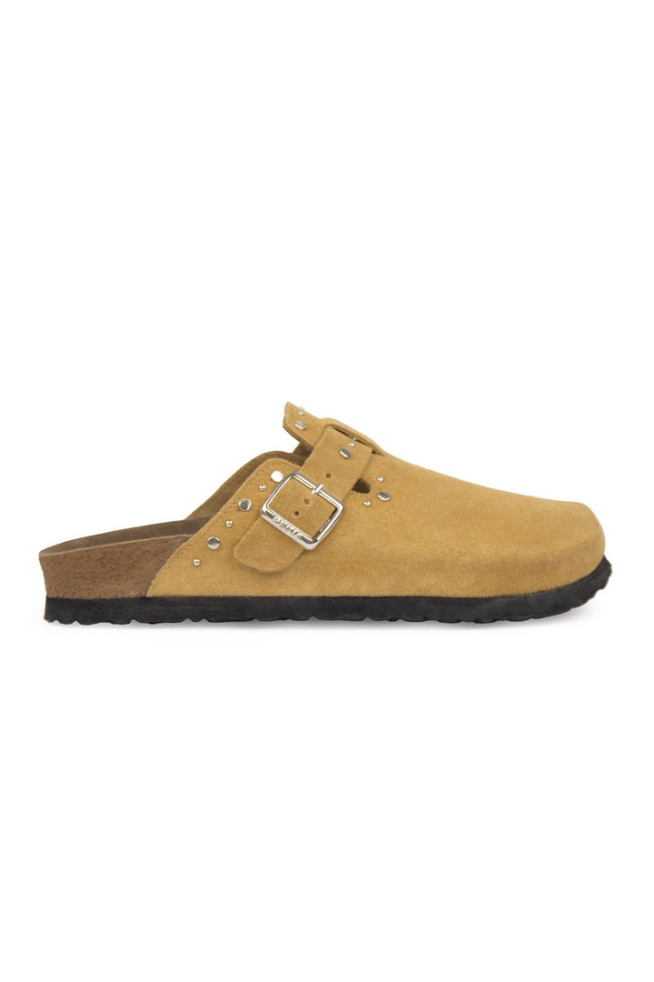 Pegia Women's Genuine Suede Clogs 215542  - Mustard