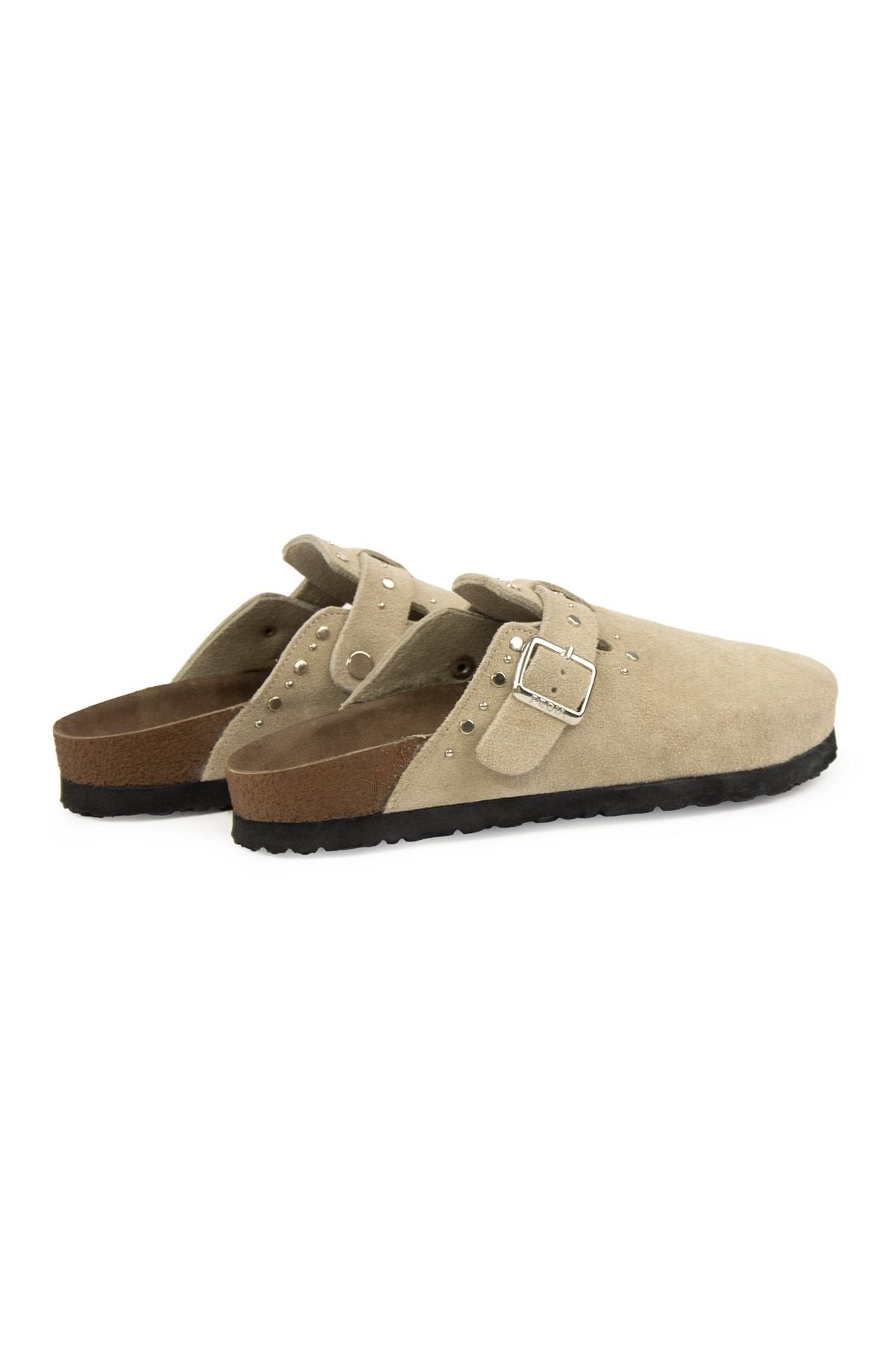Pegia Women's Genuine Suede Clogs 215542  - Beige