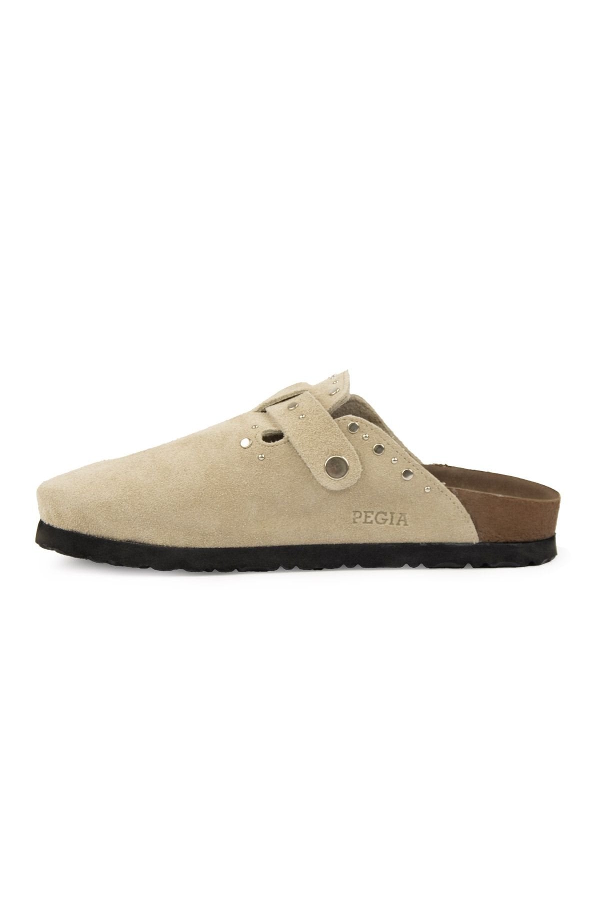 Pegia Women's Genuine Suede Clogs 215542  - Beige