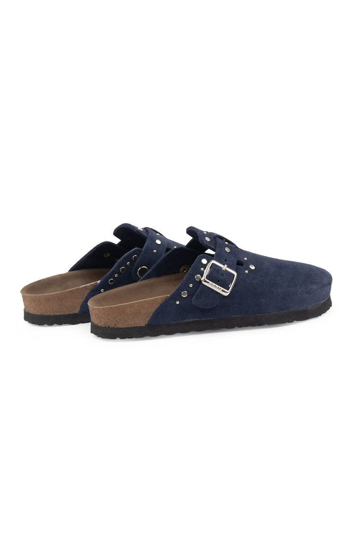 Pegia Women's Genuine Suede Clogs 215542  - Navy