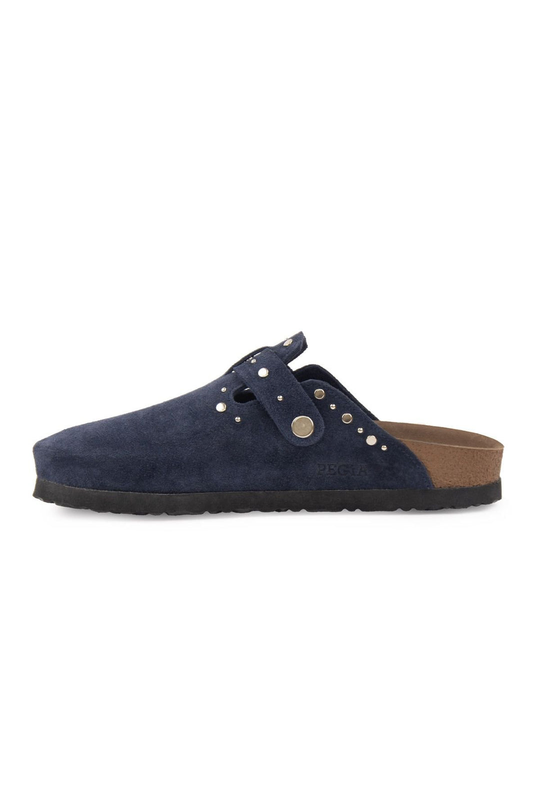 Pegia Women's Genuine Suede Clogs 215542  - Navy