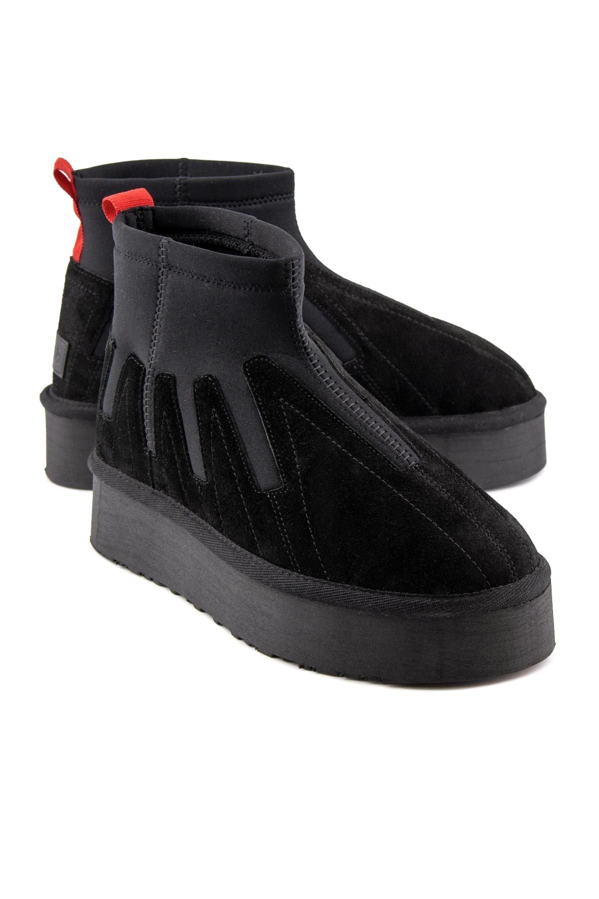 Pegia Women’s Suede Stretch Boots 191153  - Black