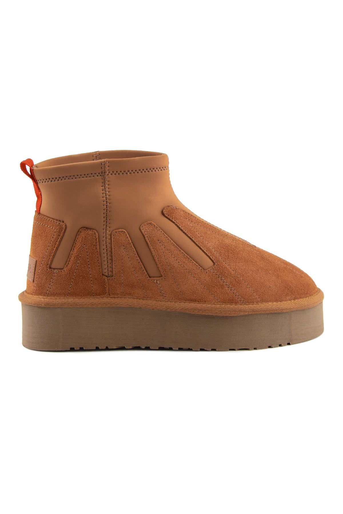 Pegia Women’s Suede Stretch Boots 191153  - Chestnut