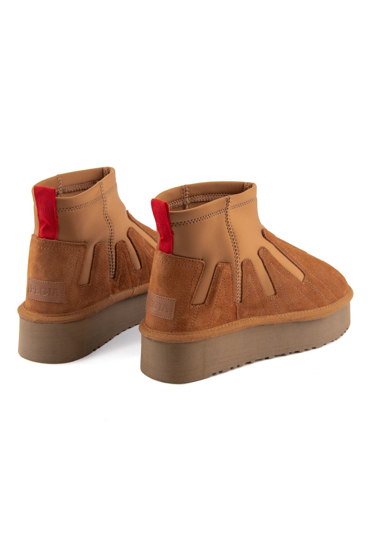 Pegia Women’s Suede Stretch Boots 191153  - Chestnut