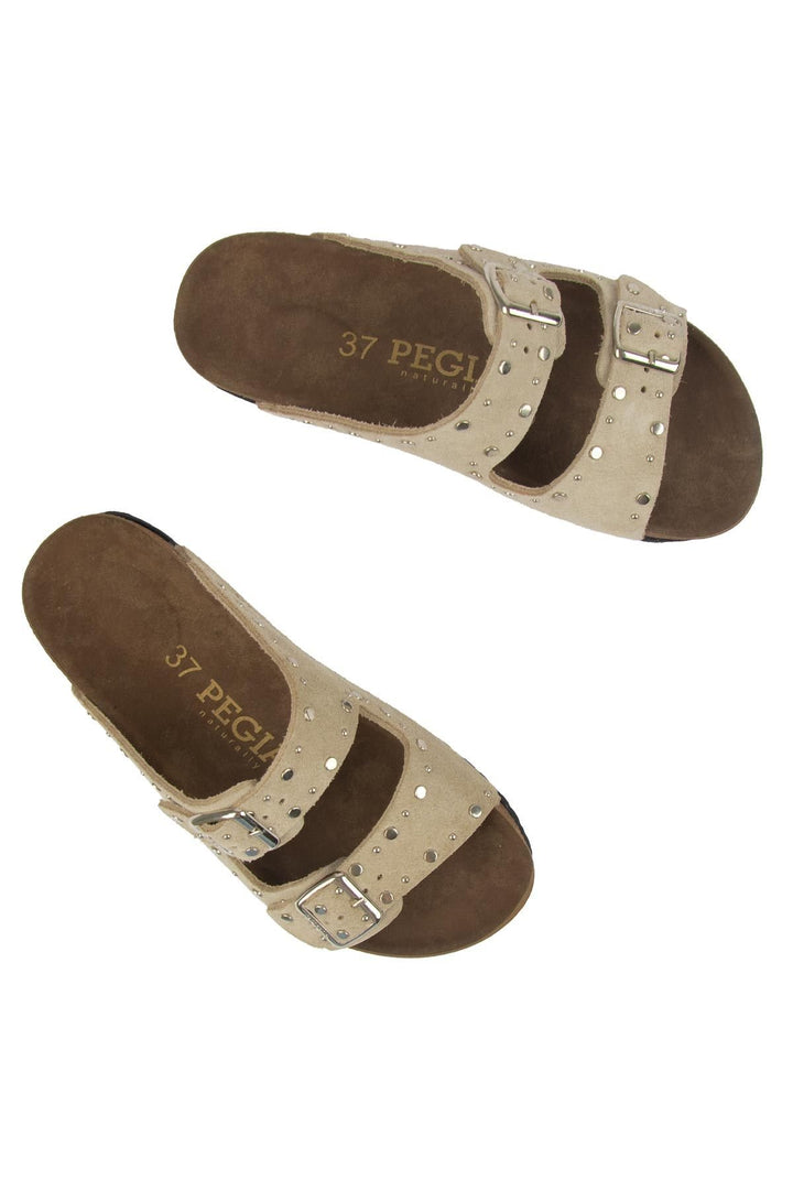Pegia Women's Genuine Suede Slippers 215543  - Beige