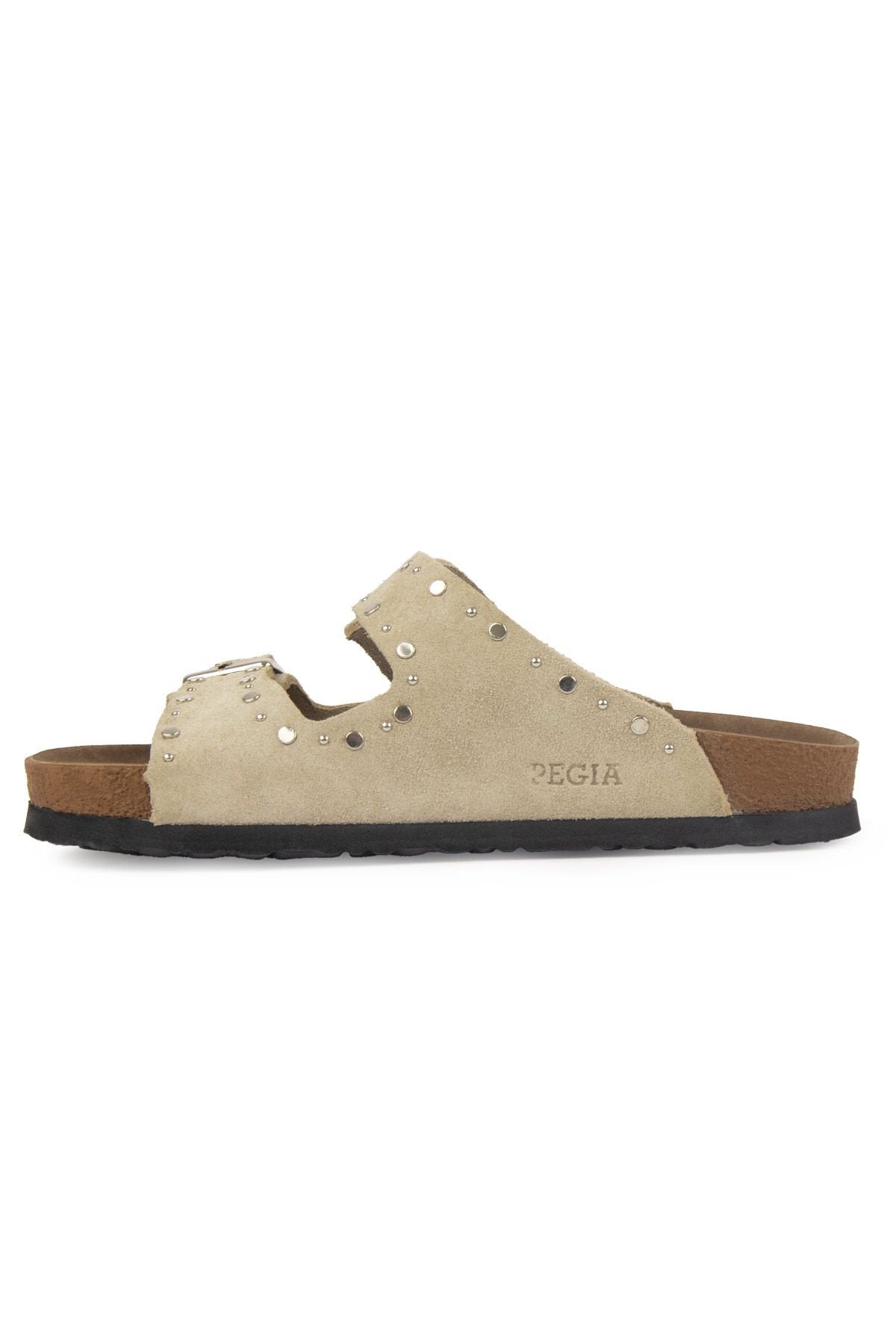 Pegia Women's Genuine Suede Slippers 215543  - Beige