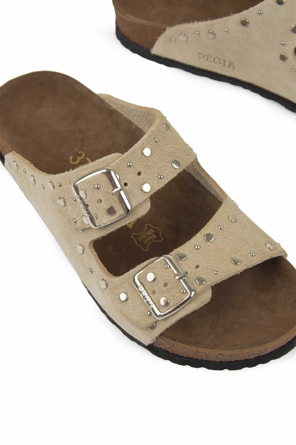 Pegia Women's Genuine Suede Slippers 215543  - Beige