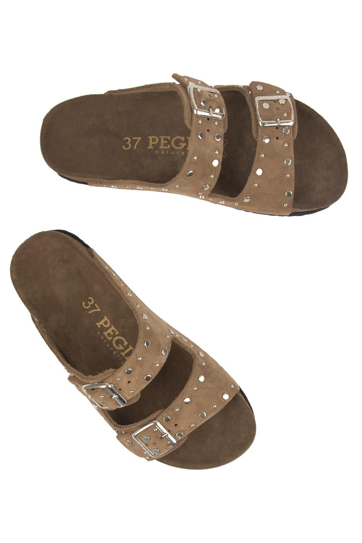 Pegia Women's Genuine Suede Slippers 215543  - Stone